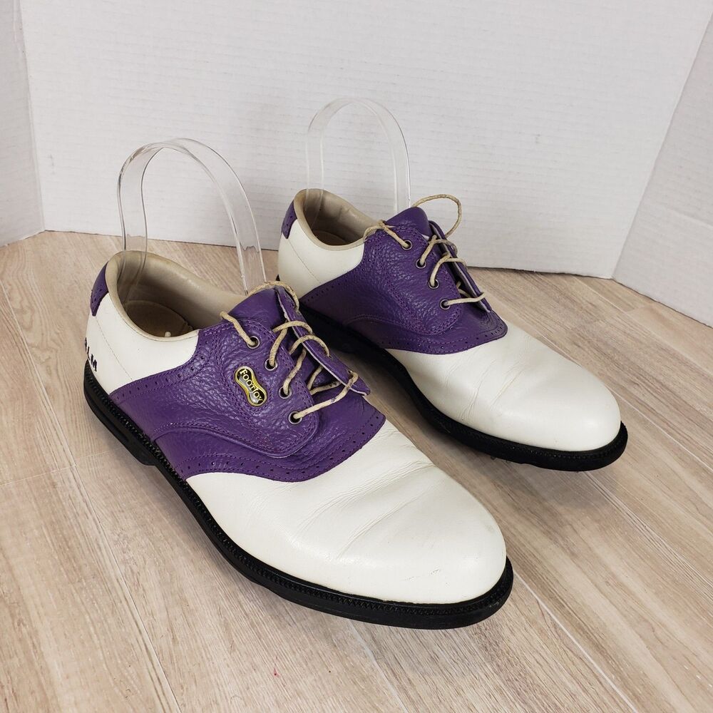FootJoy Black Leather DryJoys Tour Golf Shoes Size 8.6